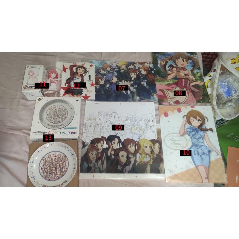 日版 偶像大師 劇場版 百萬人演唱會 資料夾 一番賞 F賞盤子 G賞杯子 玻璃杯 星梨花 馬場睦實 天海春香 星井美希