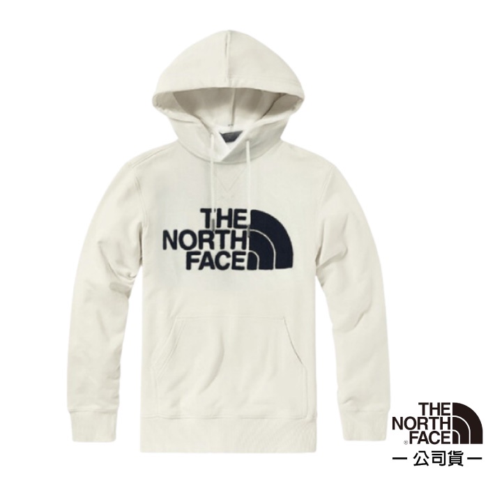 【美國 The North Face】中性款 經典大LOGO 彈性長袖可調節保暖連帽上衣 T恤 4NEQ-FN4 白 V