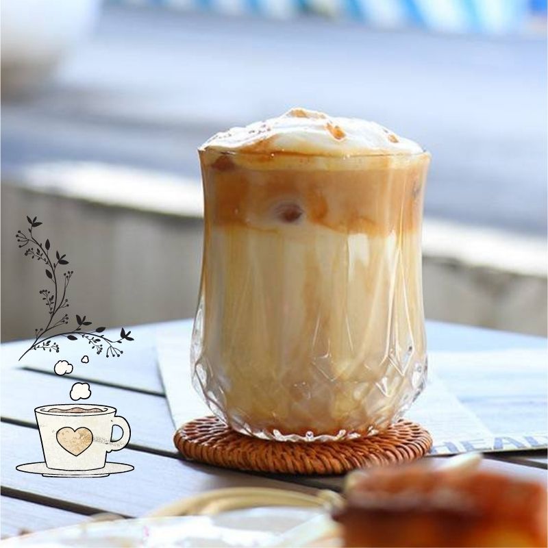 [台灣現貨] 咖啡杯 鑽石 拿鐵杯 韓國玻璃杯 造型玻璃杯 甜點杯 水杯 果汁杯 透明咖啡杯 耐熱玻璃杯 優格杯 甜點杯