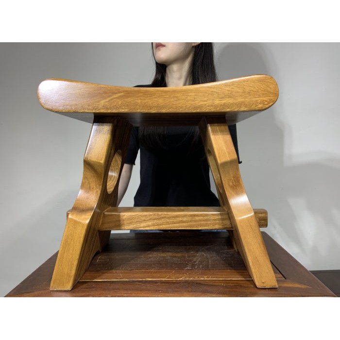 高檔印尼 【柚木高腳椅】 木紋優美 曲面設計