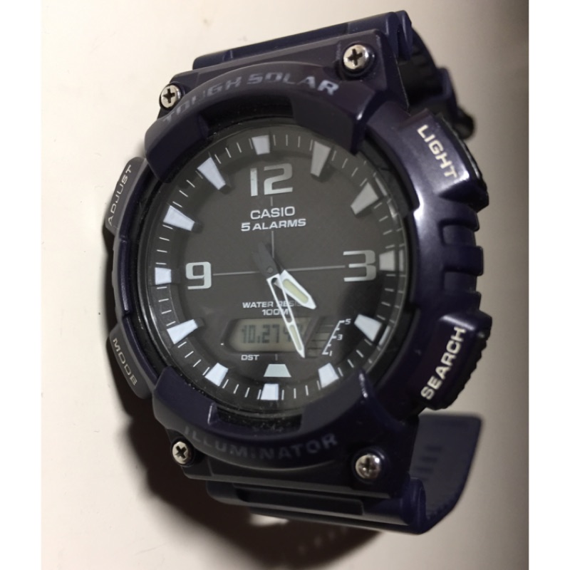 CASIO AQ-S810W雙顯太陽能錶，深藍