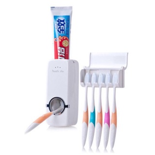 現貨 自動擠牙膏器 附牙刷架 不用動手
