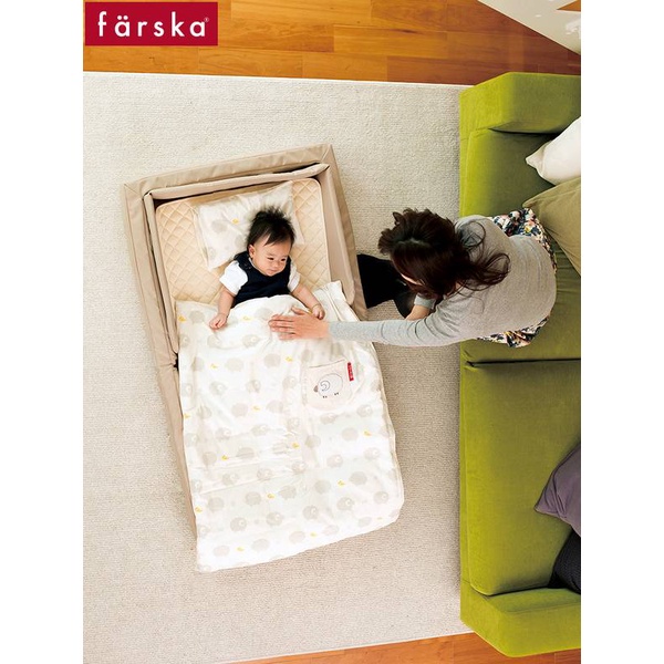 Farska可折疊嬰兒床日式多功能床中床旅行寶寶BB手提床墊便攜日本 便攜軟床 折疊床 多功能大號床