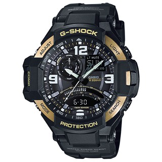 CASIO專賣店 G-SHOCK GA-1000-9G 黑金酷炫 雙顯男錶 數位羅盤 防水200米 GA-1000