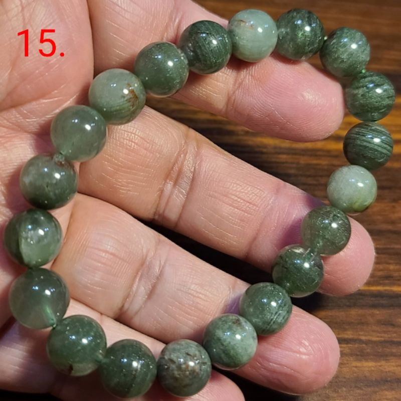 綠幽靈 幽靈水晶 手鍊 手環 手珠 10mm+ 天然❤水晶玉石特賣#C381-7