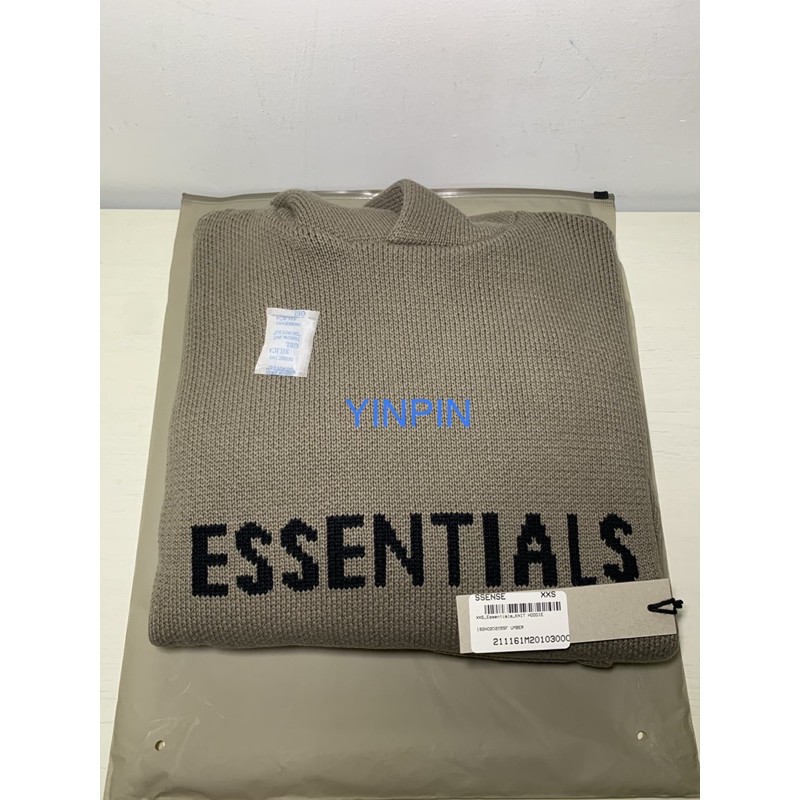 現貨 Essentials FOG 陶土色Taupe Knit Logo Hoodie 針織帽T