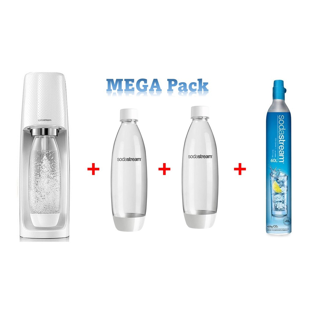 【附1L水瓶x2】Sodastream Spirit 自動扣瓶氣泡水機 Mega Pack