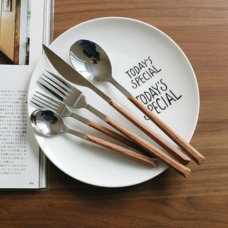 富士奶奶｜日式木柄刀叉餐具 湯匙 叉子 刀子 甜點叉 甜點湯匙 小湯匙