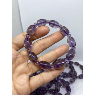 D3849天然水晶/巴西紫水晶 少許內含幽靈礦 桶珠 桶桶金 手珠 手串 直徑約11mm 重量約：32.7公克