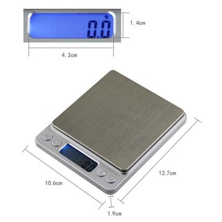 繁中 精密不鏽鋼電子秤3Kg/0.1g 500g/0.01冷光 料理秤家用精準檯秤I2000電子秤廚房秤天平螺絲珠寶秤