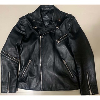 二手 九成新 VOGIE Leathers 羊皮製 騎士 搖滾 皮衣 皮外套 黑色 鉚釘 羊皮 牛皮