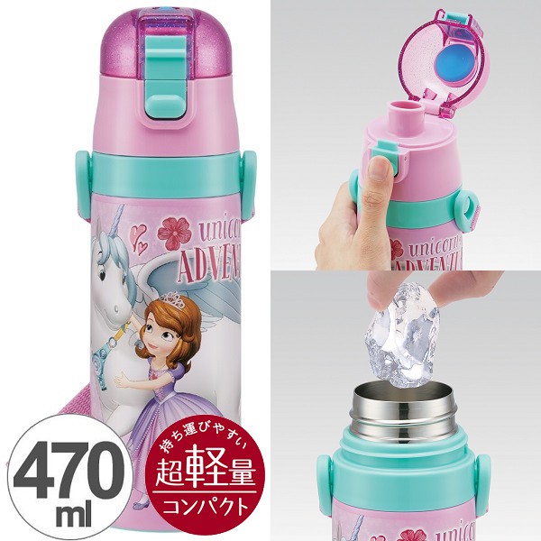 蘇菲亞小公主 日本Skater發售 470ml 超輕量 不鏽鋼 保溫 保冷 水壺 保溫瓶 保溫杯 393365