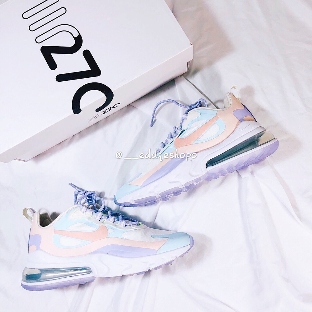 Nike Air Max 270 react 馬卡龍 白粉 藍紫 淺色系 CQ4805-146 女鞋