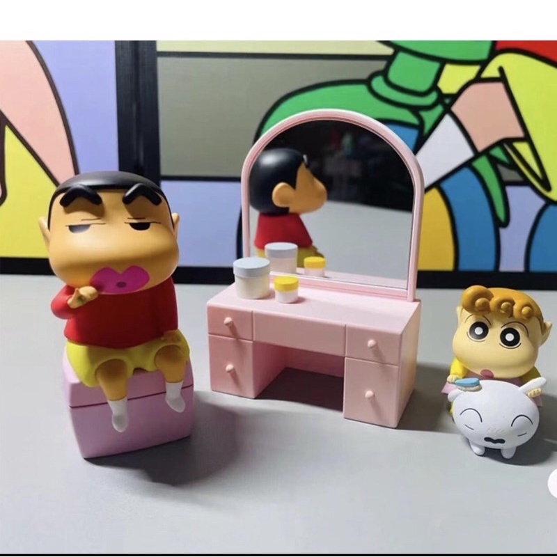 現貨 隱藏 蠟筆小新日常系列盲盒公仔 化妝台
