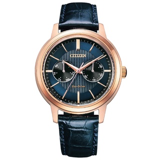 【CITIZEN 星辰】GENTS 光動能時尚紳士腕錶-深藍x皮錶帶41mm(BU4033-18L)