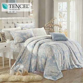 ❤️床包加高❤️40支TENCEL 3M吸濕排汗天絲兩用被床包組（愛的華爾曼）#藍色 宮廷風 雙人 加大 特大💎樂樂屋