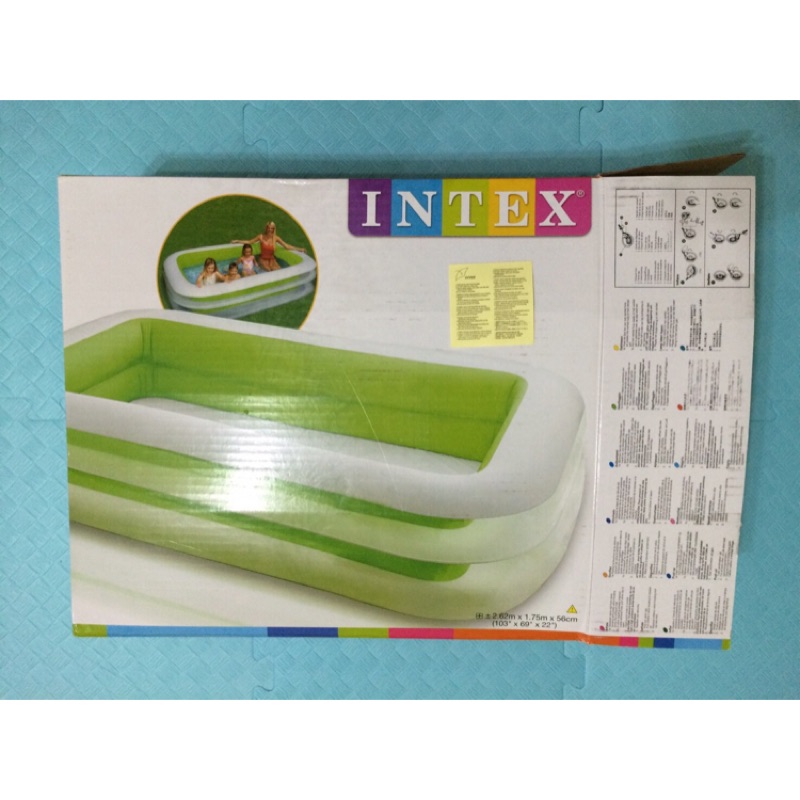 INTEX長方形綠色透明游泳池