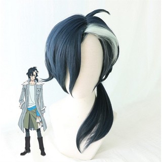 天狼Sirius the Jaeger尤里 藍灰色微捲造型馬尾cos假髮