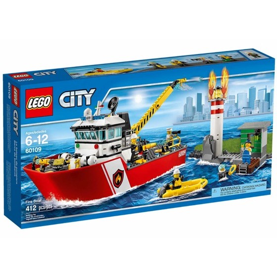 【模物】現貨 正版 LEGO 樂高 城市系列 Fire Boat 消防船 60109