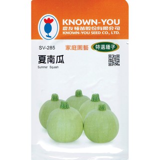 尋花趣 夏南瓜Summer Squash (sv-285) 白綠球狀 【蔬果種子】農友種苗特選種子 每包約10粒