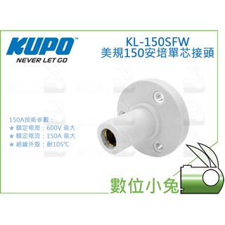 數位小兔【KUPO 美規150安培單芯接頭 KL-150SFW 白】電纜線 K-LOK 電線 150A 固定 15A