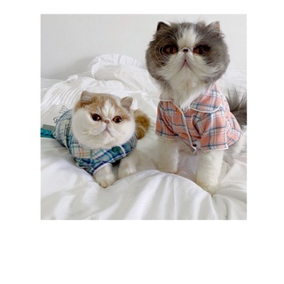 ins萌寵可愛格紋襯衫❤️ 貓咪衣服 狗狗衣服