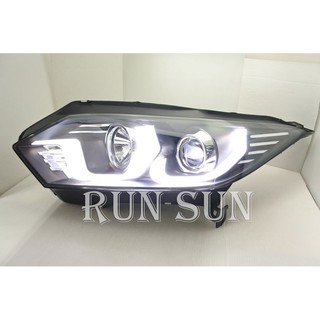 ●○RUN SUN 車燈,車材○● 全新 HONDA 本田 2016 2017 HRV 光柱U型 黑框魚眼 大燈