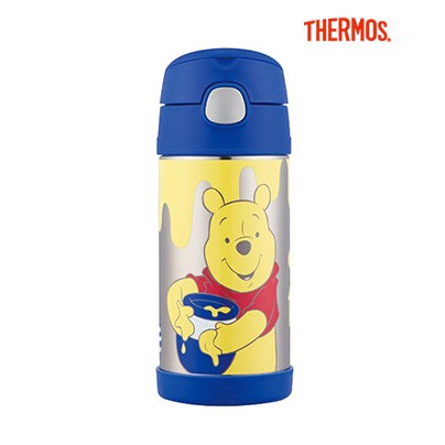 ☆JoyWay☆ THERMOS 膳魔師 (含背帶/備用吸管) 小熊維尼 保冷瓶 保溫瓶 兒童水壺 F4014WP6