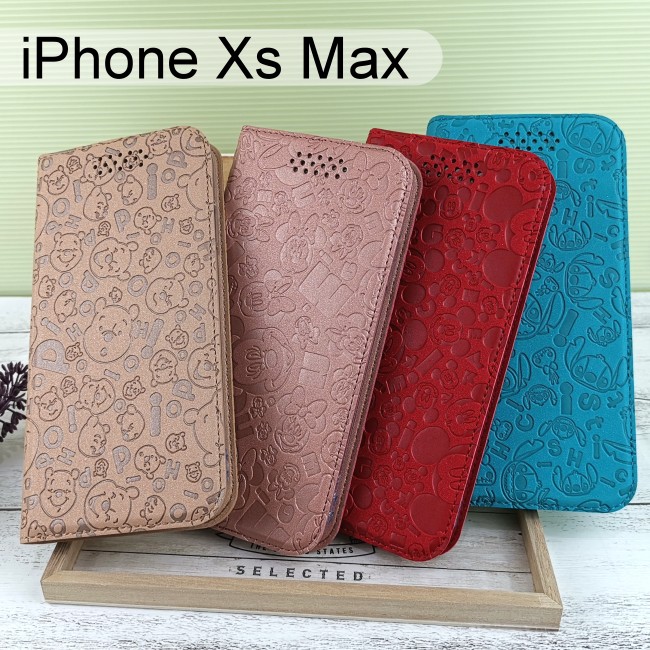 迪士尼皮套 [繽紛] iPhone Xs Max (6.5吋) 米奇、米妮、小熊維尼、史迪奇【Disney正版】