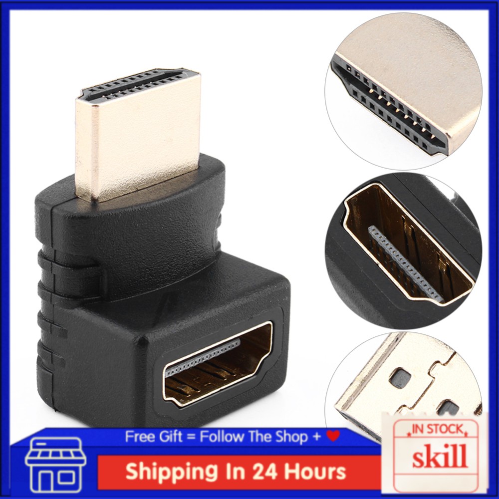 Skl Hdmi 公對母電纜適配器轉換器擴展器270 度角 蝦皮購物