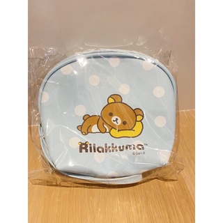 全新正版未拆 San-X 拉拉熊 懶懶熊 Rilakuma 可愛水玉藍色造型手提包 化妝包 退坑便宜出清