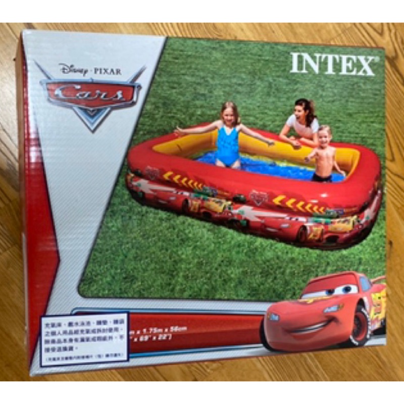 二手 INTEX充氣CARS閃電麥坤長方型游泳池