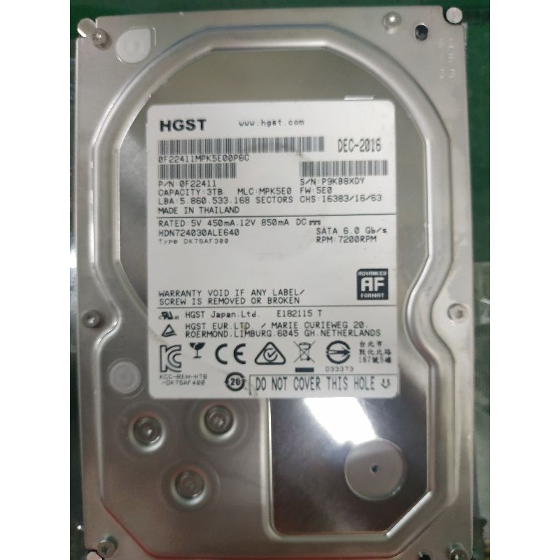 HGST NAS 硬碟 3T