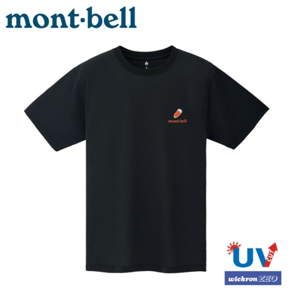 【Mont-Bell 日本 WIC.T ACORNS橡果短袖排汗T恤《黑》】1114525/圓領衫/排汗衣