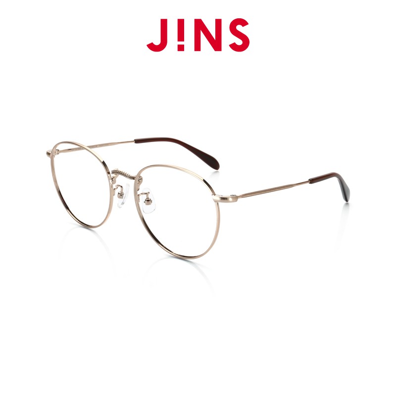 【JINS】 Classic Slim 雕花金屬細框眼鏡(ALMF16A326)金色