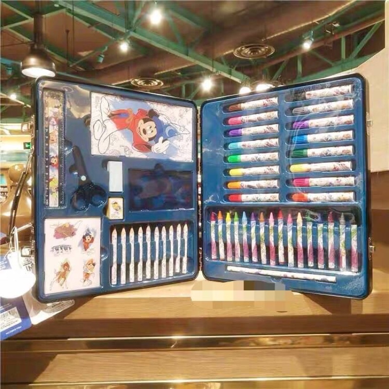 現貨✨刷卡 上海迪士尼 米奇 米妮 魔法師 文具組 文具盒 文具套組 畫畫 彩色筆 蠟筆