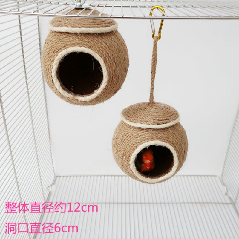 小寵當家 鸚鵡椰殼鳥窩 麻繩編織窩 保暖鳥窩 寵物玩具 小屋
