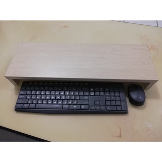 木芯板材質 加強版加寬加大型電腦鍵盤滑鼠收納架兼螢幕座