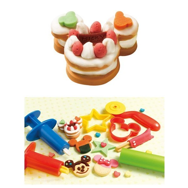♡松鼠日貨♡日本帶回 正版 米奇 mickey 餅乾 蛋糕 冰淇淋 造型 黏土 壓模 玩具