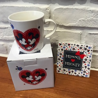《全新現貨》杯+杯墊超值👍Disney米奇經典浪漫陶瓷馬克杯墊組(杯+杯墊)(320ml)