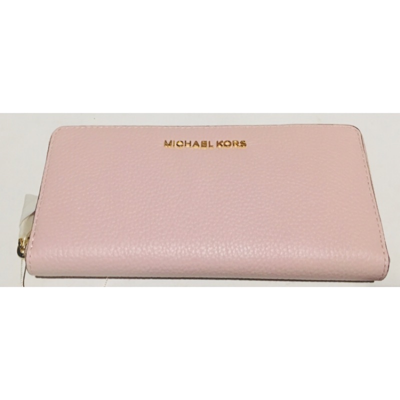 美國正品🇺🇸 MICHAEL KORS  MK 防刮皮革 金字荔枝紋L型拉鍊長夾