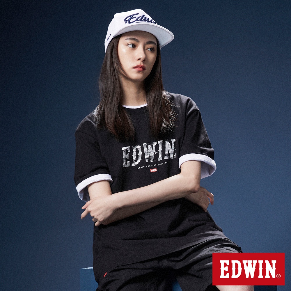 EDWIN 網路獨家 EDWIN影子短袖T恤(黑色)-中性款