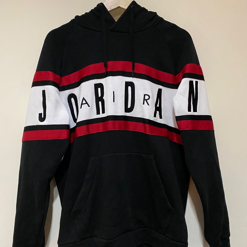 Jordan 刺繡字體 帽T 黑紅配色