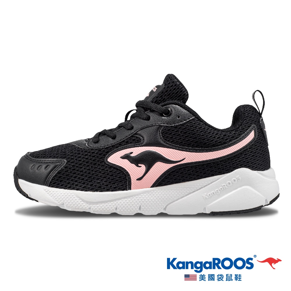 【KangaROOS 美國袋鼠鞋】 美國袋鼠鞋 女 VALLEY 透氣吸濕 緩震機能 慢跑鞋 (黑/粉-KW21440)