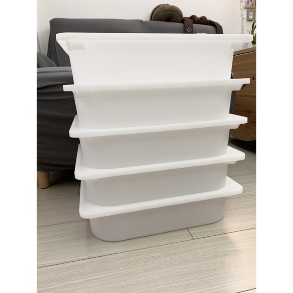 IKEA TROFAST白色收納盒（五入ㄧ組，附蓋）/雜物收納/樂高收納/內衣褲收納