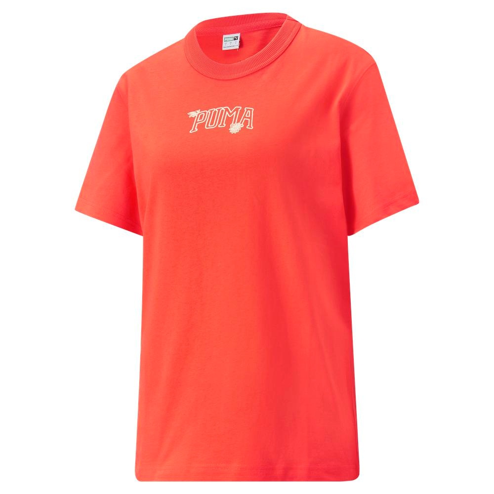 PUMA 流行系列 Downtown 女圖樣短袖T恤 紅 KAORCER 53357926