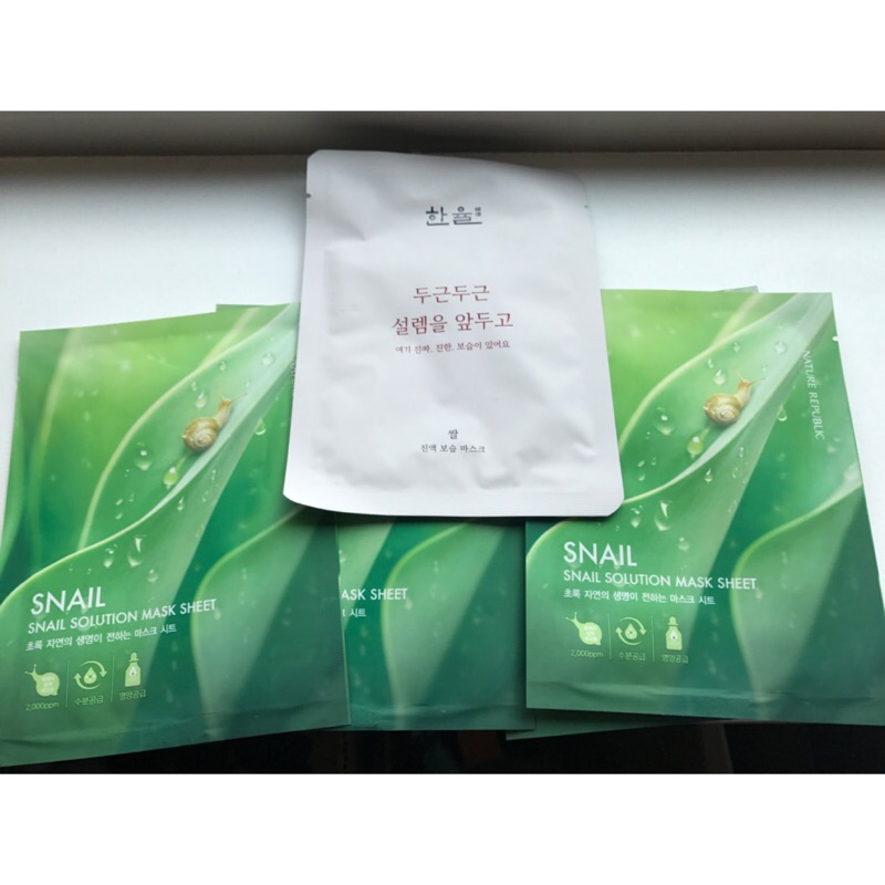 NATURE REPUBLIC蝸牛面膜4片+1片韓律