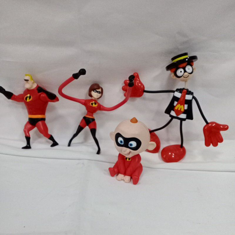麥當勞絕版玩具超人特攻隊/小傑/大力/彈力女超人/絕版漢堡神偷長手