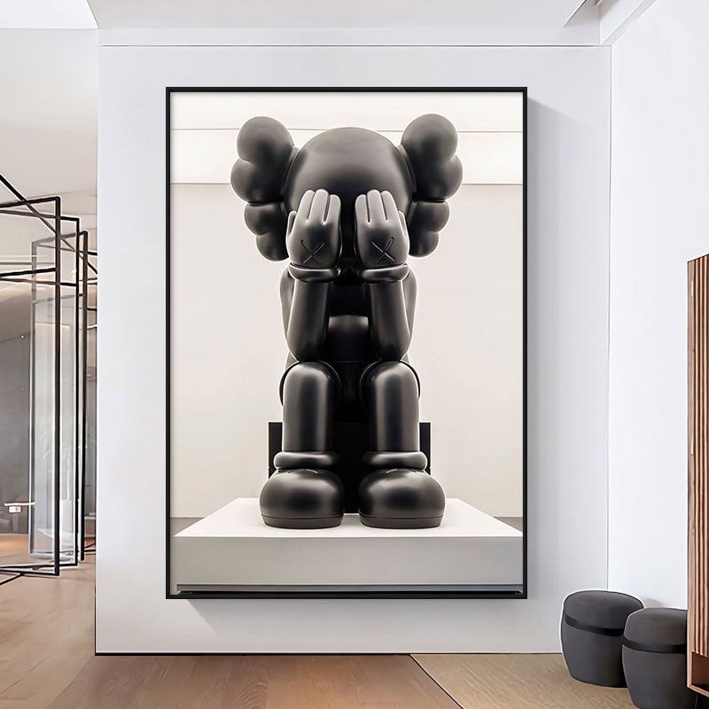 「EVA裝飾畫」KAWS JORDAN系列 抽象豎版鋁合金框畫 無框畫 掛畫 擺畫 現代簡約潮流 背景墻裝飾框畫