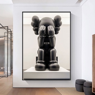 「台灣出貨 EVA裝飾畫」KAWS JORDAN系列 抽象豎版大鋁合金框畫內框畫無框畫掛畫擺畫簡約潮流背景墻裝飾框畫